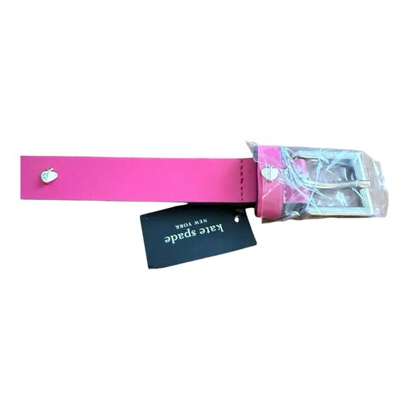 Kate Spade Leather Belt with Metal Spades Gold Plate Buckle Sz Large main image 4